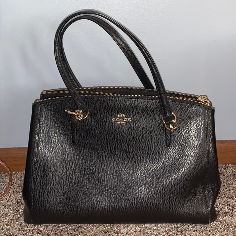 Black Leather Coach Hobo Bag
